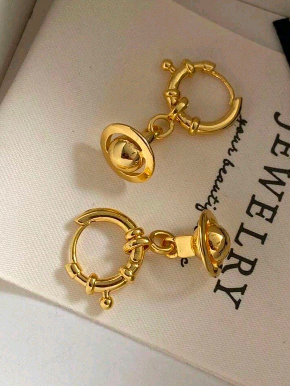 Gold Planet Drop Earrings Nwot Vivienne westwood Inspired